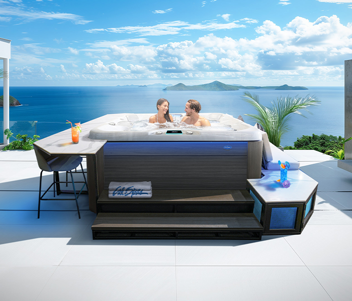 Calspas hot tub being used in a family setting - Lake Charles
